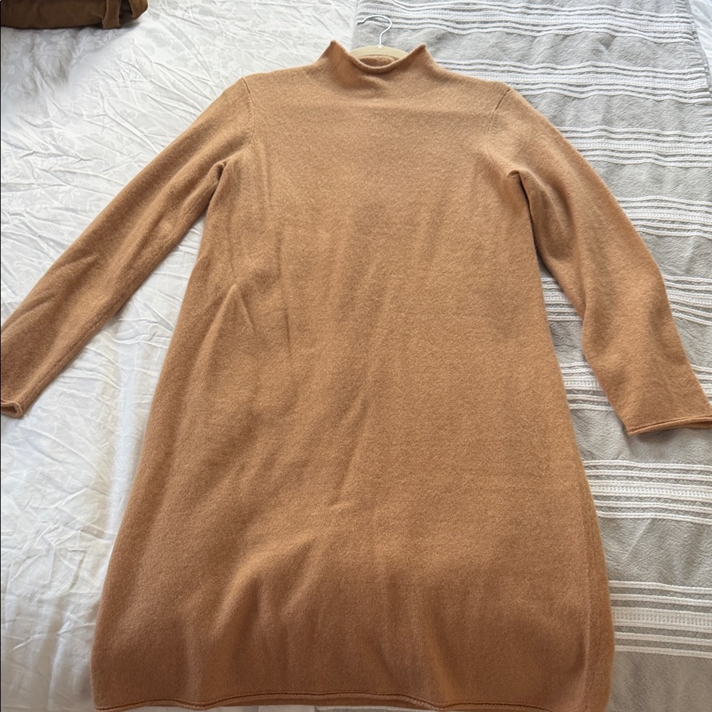 Magaschoni Camel Long-Sleeve Dress